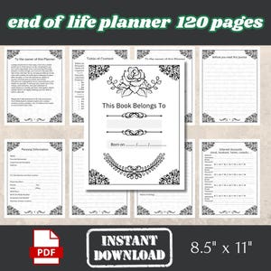 Final Wishes Planner, Estate Planning Organizer (Digital Download)