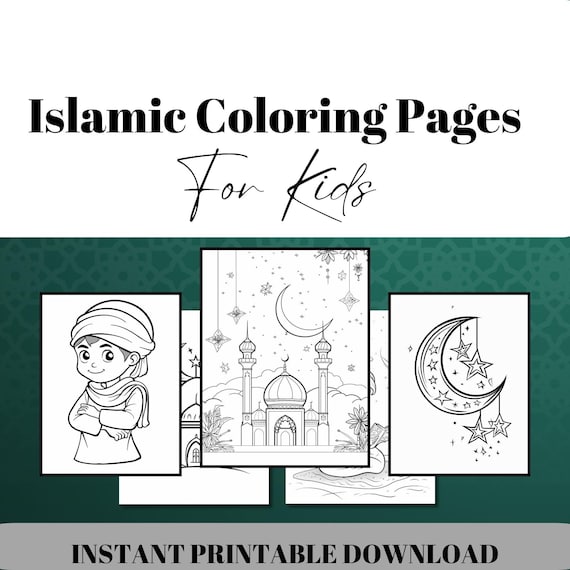 Ramadan Coloring Pages for Books, Muslim Kids Activities (Digital Download)
