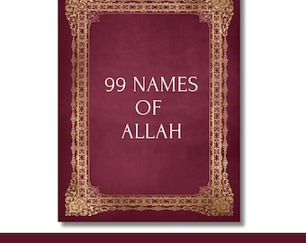 99 Names of Allah Book, Islamic Muslim Journal (Digital Download)