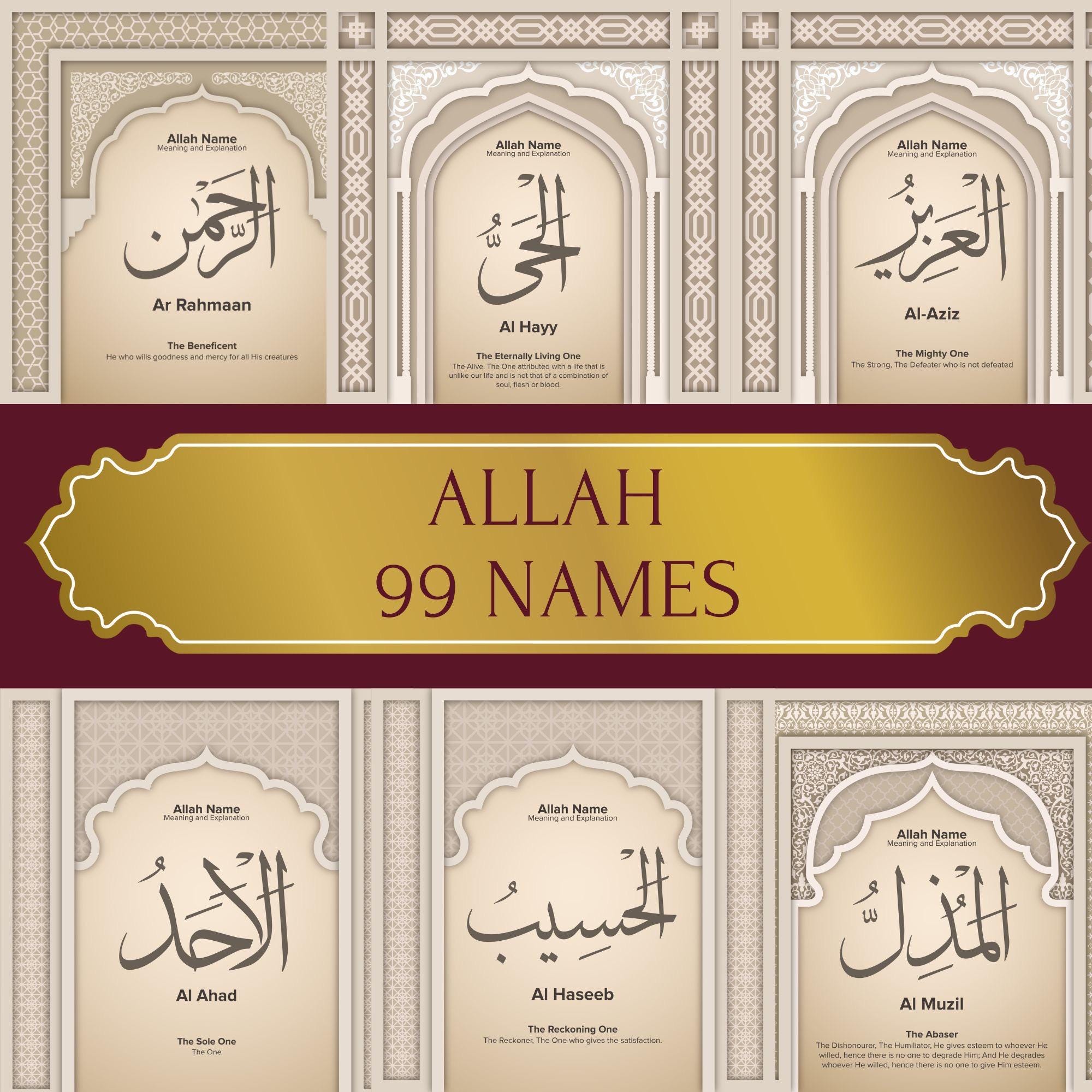 99 Names of Allah Book, Islamic Muslim Journal (digital Download) - Etsy