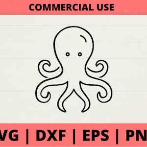 Octopus SVG | Octopus Outline SVG | Octopus Design | Animal SVG | Ocean Animal svg | Cut File | Cricut | Silhouette | Digital Download