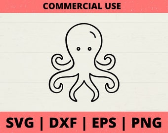 Octopus SVG / Octopus Outline SVG / Octopus Design / Animal SVG / Ocean Animal svg / Cut File / Cricut / Silhouette / Descarga digital
