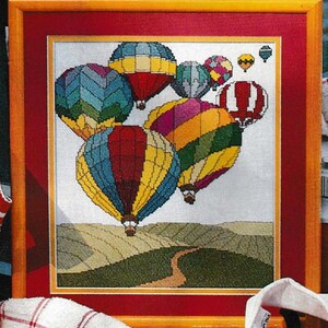 Hot air Balloon cross stitch Pattern PDF Download vintage