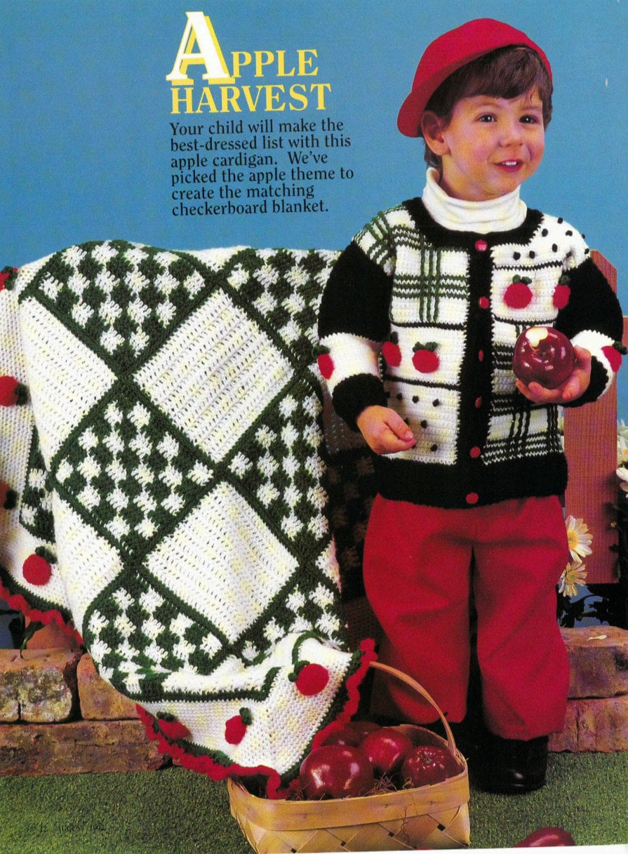 38 Matching Crochet Pattern Sets for Your Next Project 20 1992 Apple Harvest Afghan and Sweater Set