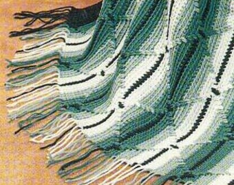 Vintage Green Meadows Afghan Häkelanleitung PDF