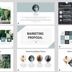 Marketing Proposal Powerpoint Template – Professional Business Plan Presentation – Pitch Deck Slides