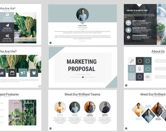 Marketing Proposal Powerpoint Template – Professional Business Plan Presentation – Pitch Deck Slides