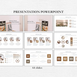 Minimal Business Plan PowerPoint Template - Earth tone Presentation - Pitch Desk