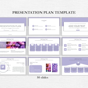 Marketing Pitch Deck, Business Plan Template, Investor Presentation, Startup Fundraising, Editable PowerPoint, Business Strategy - Purple