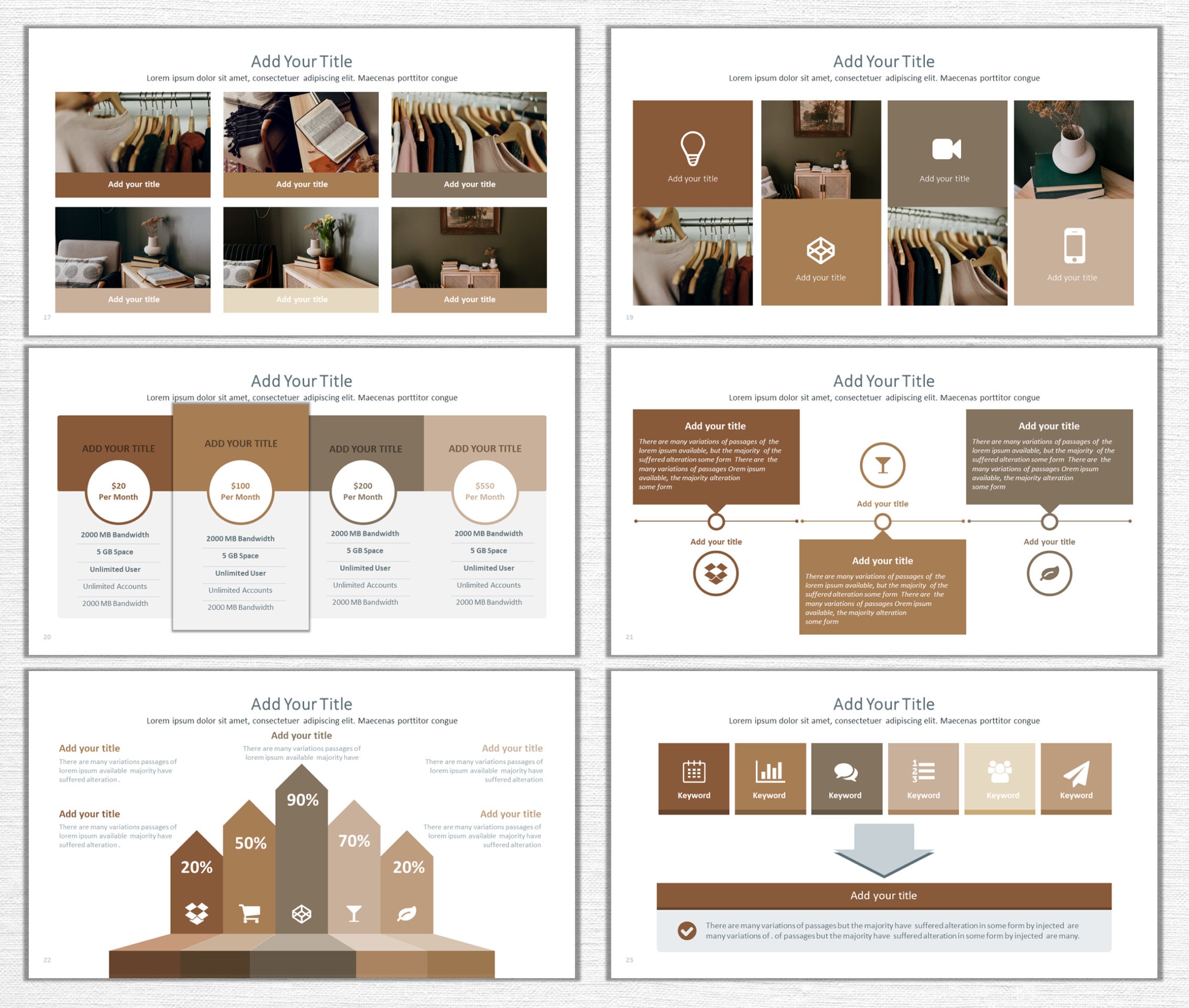 Minimal Business Plan Powerpoint Template - Earth Tone Presentation ...