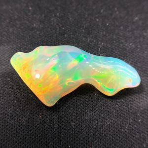 Freeform Ethiopian Welo Opal: Neon Flash Fire, 18 Carat Crystal