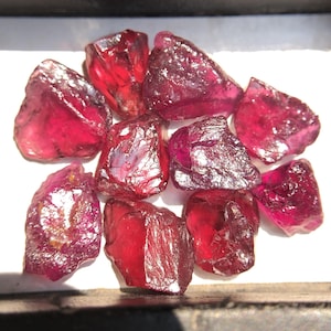 Raw Red Garnet Crystal Lot: Untreated Rough Stones for Jewelry - 44 Carats