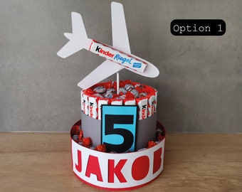 Geschenktorte, Süssigkeitentorte, Geburtstagsgeschenk, Kindergeschenk/Flugzeug/Pilot