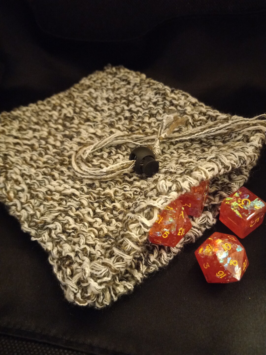 Black and White Knit Dice Bag Handmade Dice Bag D&D Dice Etsy