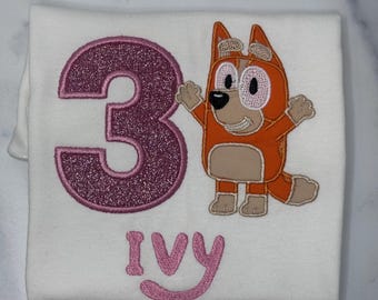 Bingo Birthday Applique Embroidery Shirt