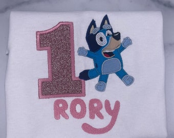 Blue Embroidered Birthday Shirts