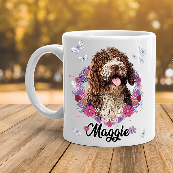 Custom Pet Coffee Mug - Dog Photo Mug - Personalized Dog Coffee Mug - Pet Coffee Mug - Dog Lover Coffee Mug, Dog Coffee Mug, Flower Design 2