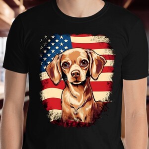 American Flag Chihuahua Dog Shirt | Chihuahua Mom, Chihuahua Dad, Classic Vintage Style, Pet Owner Perfect gift, Chihuahua Pet Shirt