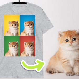 Cartoon Pet Portrait Shirt, Personalized Pet Illustration T-Shirt, Custom pet Drawing Tshirt, Customized Pet Lover and Owner Gift,