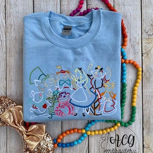 Alice in Wonderland Embroidered Sketch Sweatshirt
