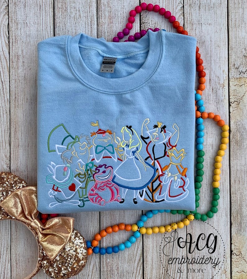 Alice in Wonderland Embroidered Sketch Sweatshirt image 1