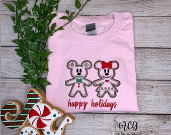 Gingerbread Mickey Embroidered T-shirt