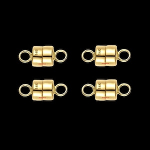 4 pieces 14k MAGNETIC Clasp Converter Extender Yellow Solid Gold 4.5mm for Necklace & Bracelet FREE SHIPPING