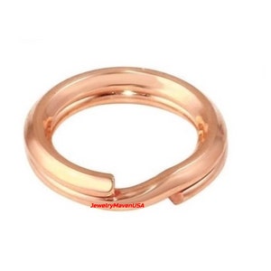 14k 5mm Solid Rose Gold Round Split Jump Ring Key Chain Keychain Ring Necklace Bracelet Charm FREE SHIPPING Bulk Discounts USA Based