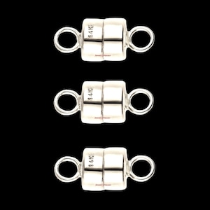 3 pieces 14k Magnetic Clasp Converter Extender White Solid Gold 4.5mm for Necklace & Bracelet FREE SHIPPING USA based