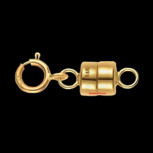 14k Magnetic Clasp Converter Extender Yellow Solid Gold 4.5mm Spring Ring for Necklace & Bracelet FREE SHIPPING Bulk Discounts USA