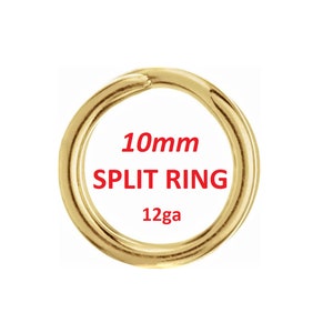 May include: A gold-colored 10mm split ring, 12 gauge.