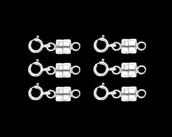 6pcs 14k Magnetic Clasp Converter Extender White Solid Gold 4.5mm Spring Ring for Necklace & Bracelet FREE SHIPPING USA Made