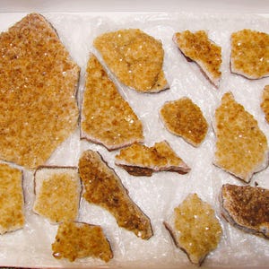 Citrine Quartz Crystal Plates from Uruguay buy the box of 15