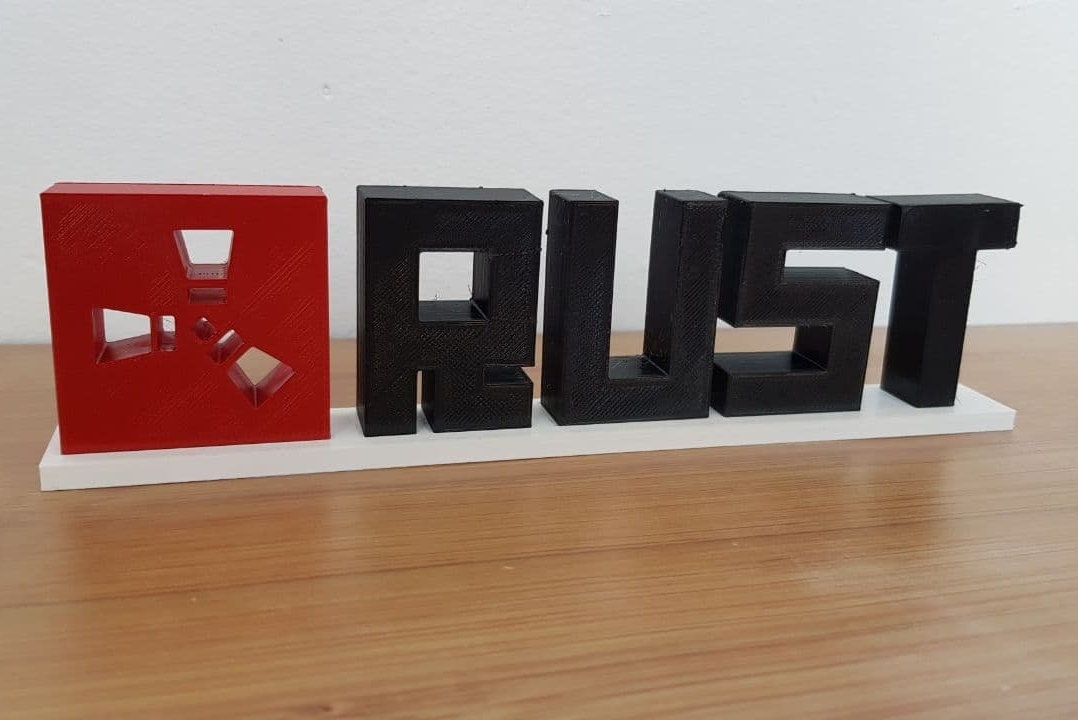RUST LOGO With Text and Stand Inspired in the Game - Gift to Rust Game ...