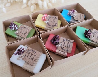 Vegan personalized Soaps | Wedding guest gifts | Bridal Shower Favors | Handmade scented soaps | bulk wedding guest gifts | party soap gifts