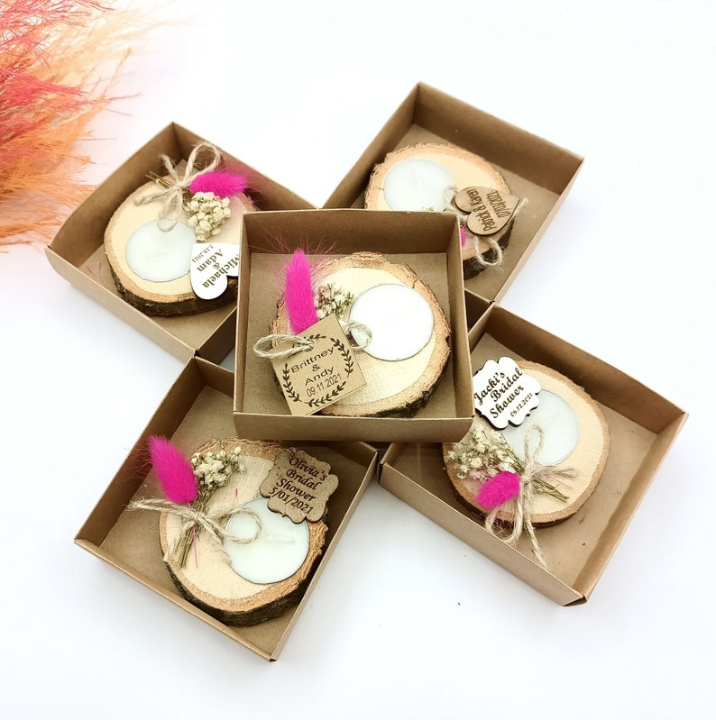 Personalized Wooden Tealight Holder Wedding Favors for Guest Etsy
