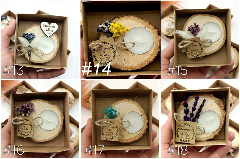 Personalized Wooden Tealight Holder Wedding Favors for Guest Etsy