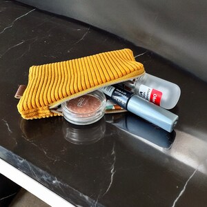Mini purse, make-up bag, small items bag, corduroy image 9