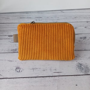 Mini purse, make-up bag, small items bag, corduroy currygelb