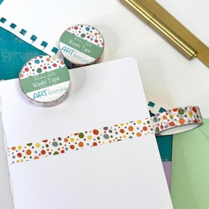 Buntes gepunktetes Washi Tape – Regenbogen Planner Tape für Journals, Scrapbooking, Bullet Journal Zubehör