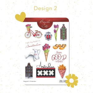 Amsterdam planner stickers Bujo stickers Travel book sticker sheet image 3