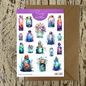 Fairy bottles planner stickers Magical bujo sticker sheet