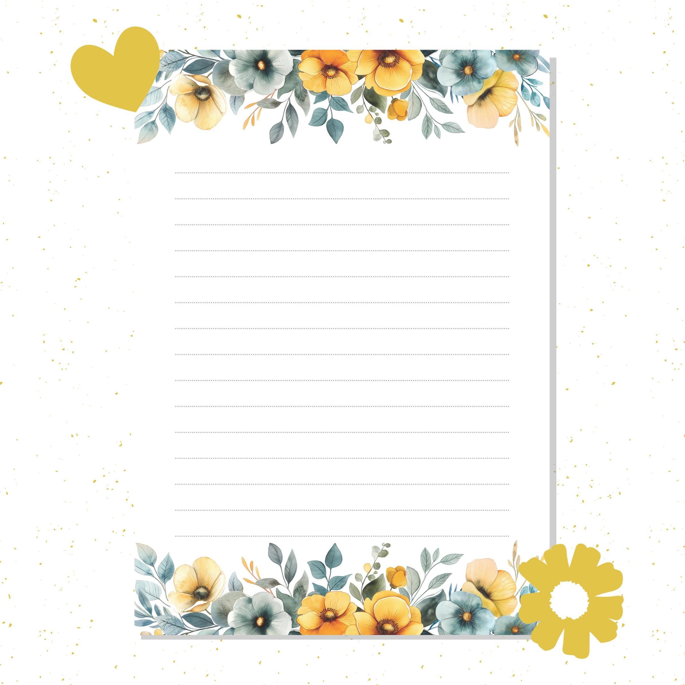 Sunny Days A5 Lined Notepad – Floral Summer Writing Pad for Notes & Journaling