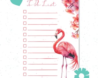 Pink Flamingo Notizblock A6 To-Do – Tropisches Schreibwaren Geschenk
