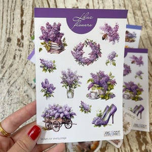 Sticker Note Lilac Lilac Flowers Sticker Sheet for Spring Journals and Scrapbooking - Etsy