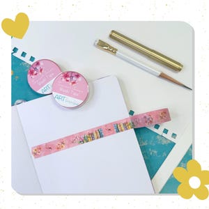 Tropisches Escape Washi Tape – Flamingos, Blumen & Bücher für Journals