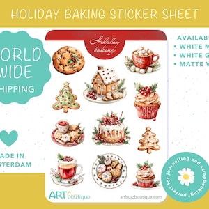 Stickers planificateurs de pâtisseries des Fêtes Stickers bujo de Noël