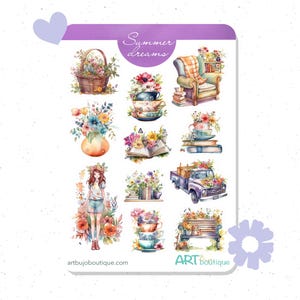 Adesivi floreali Summer Dreams – Bellissimi adesivi floreali per diari e agende