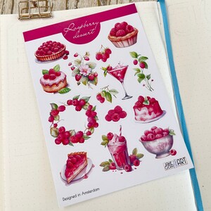 Raspberry planner stickers Summer bujo sticker sheet