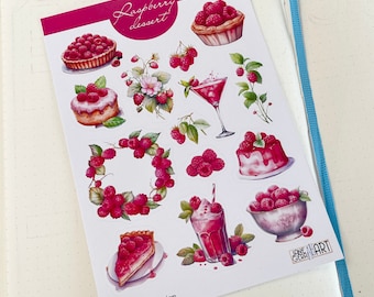 Raspberry planner stickers Summer bujo sticker sheet